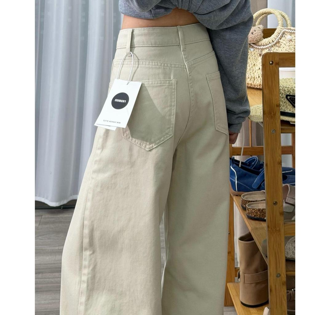 2026 New Spring American Style Women's High Waist Wide Leg Jeans – Slimming, Loose, Floor-Length Pants