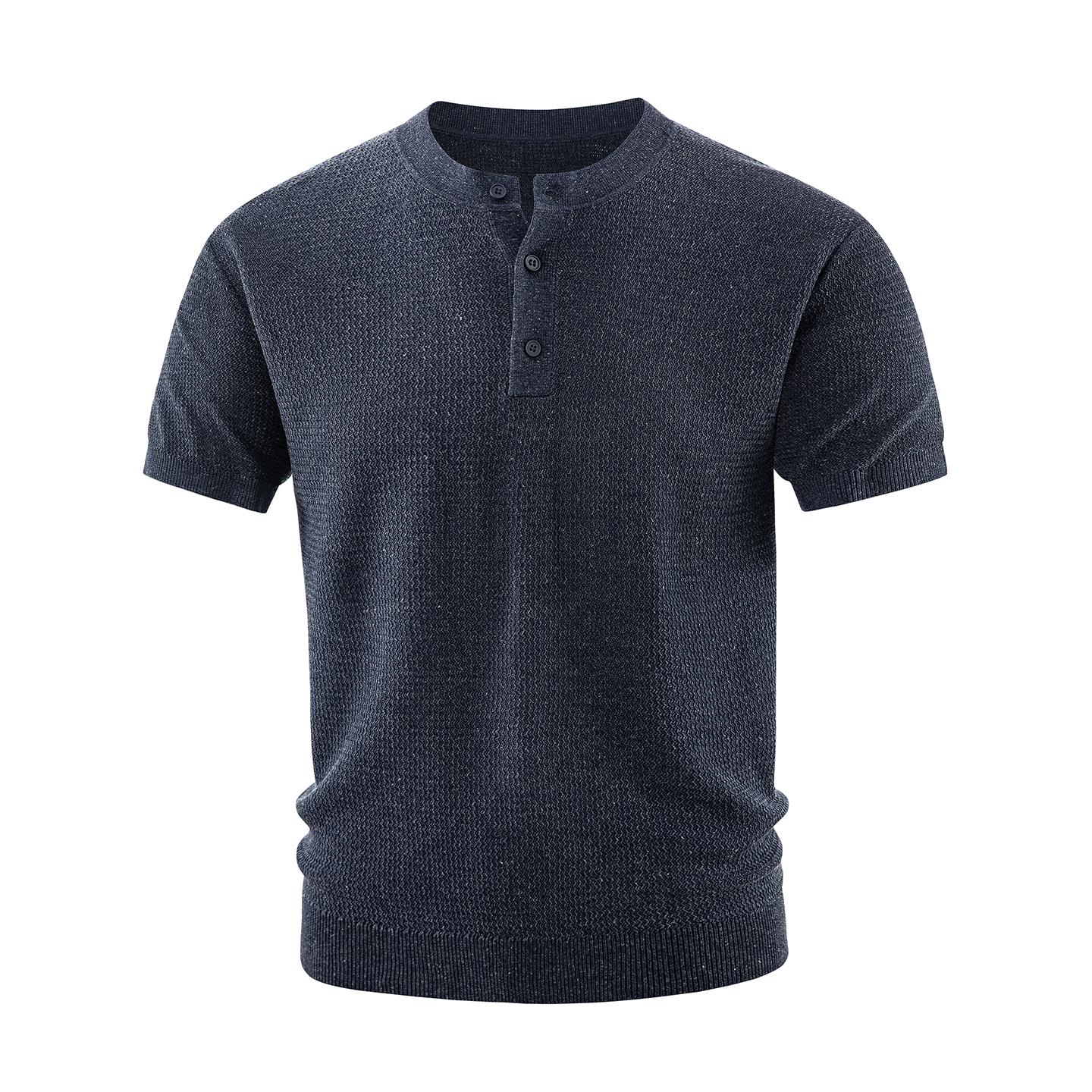 

Short Sleeve Men s Thin Breathable Sweater For Men M темно-синього кольору
