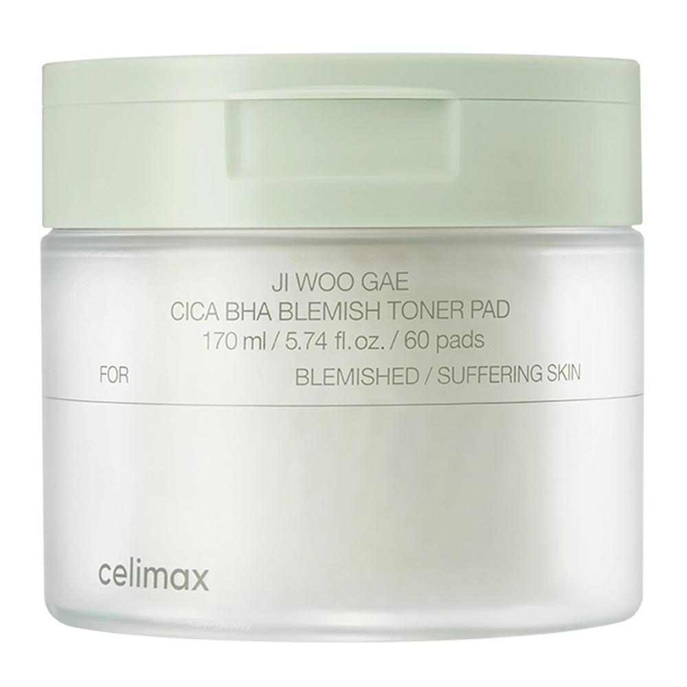Celimax Ji Woo Gae Cica BHA Тонер-пэды Отшелушивающие Разглаживающие 170 мл (60 подушечек)