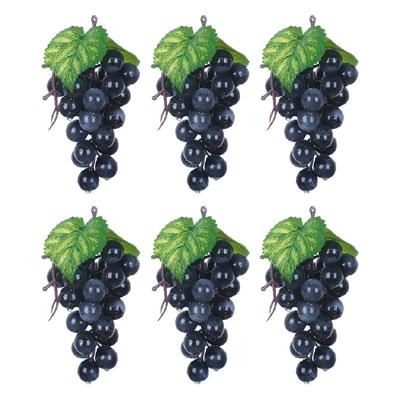 NUOLUX Uva Comida Falsa Uvas Artificiais Exibição para Fotografia Loja de Frutas Estante Painel do Carro Aniversário Diversos Conjunto de 6 Amostras Roxas, Uvas,