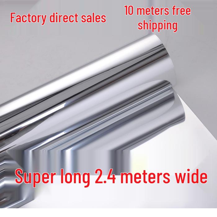 Silver Mirror Carpet, 2.4m Wide: Thickened, Ideal for Wedding Dance Stages or Event Decor.