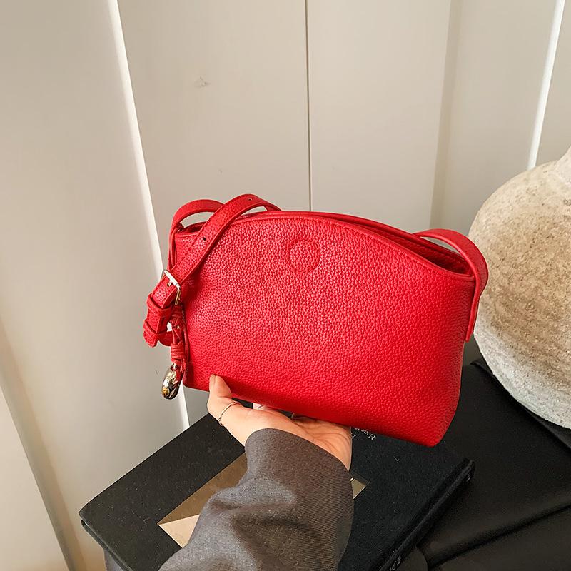 

Текстурированная женская сумка 2025 лето новый тренд модная сумка через плечо женская высококлассная универсальная сумка через плечо 23*6.5*16.5 красный
