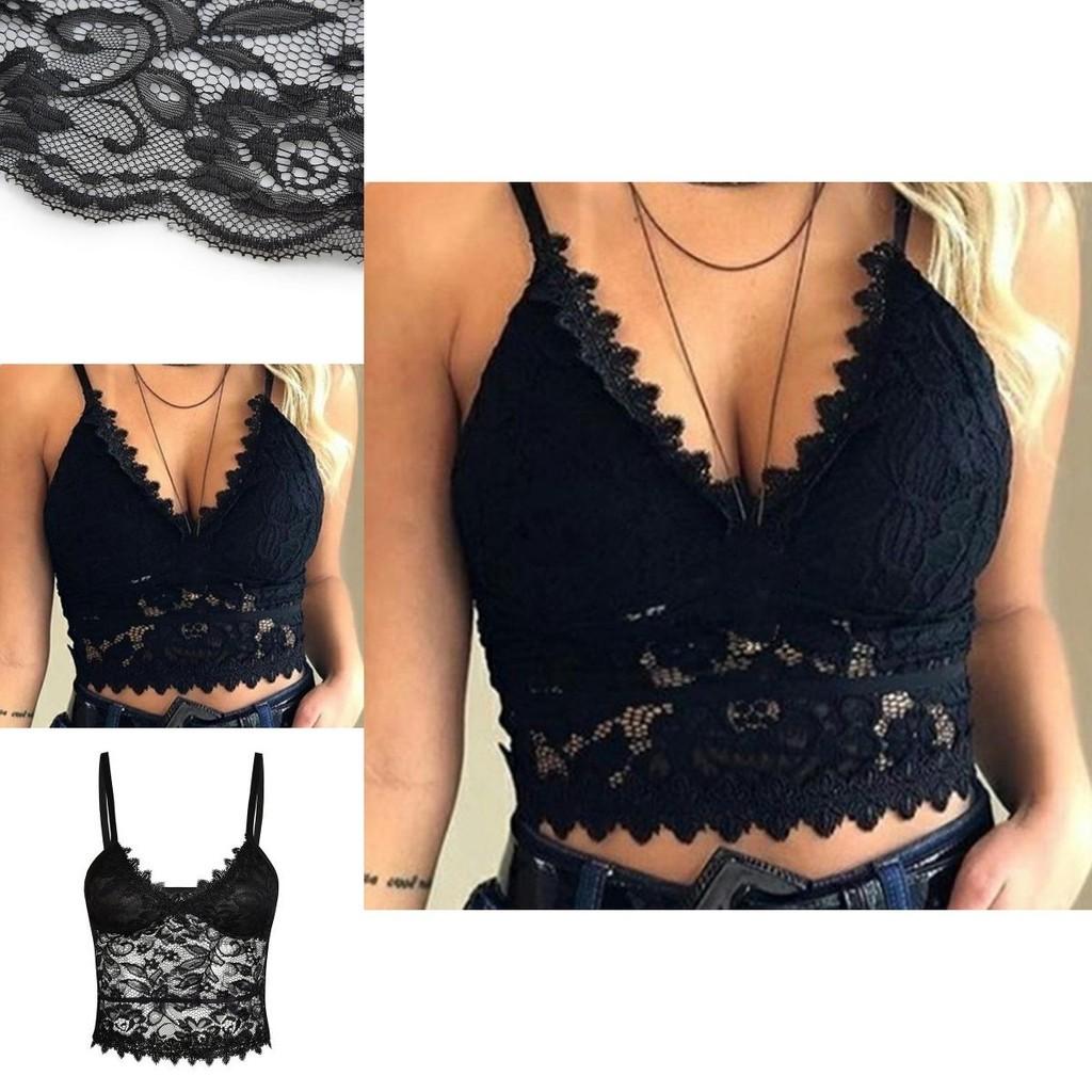 Elegant Lace Women's Bralette Cami Top With Sexy V-neck And Spaghetti Straps