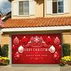 Christmas Garage Door Banner - Winter Snowman and Santa Claus Outdoor/Indoor Decoration Perfect for Christmas