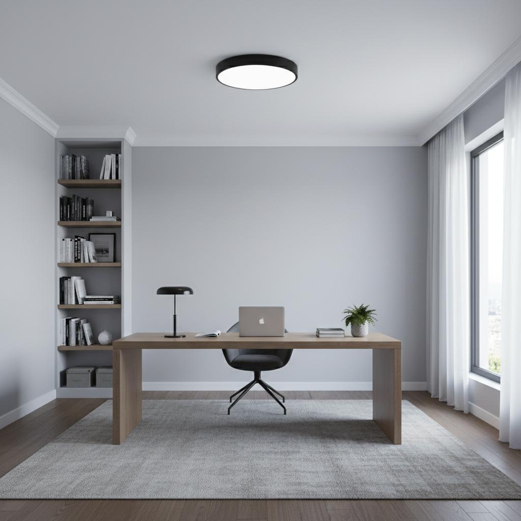 Round LED Ceiling Lamp 40 Cm Neutral White 24w Modern Round LED Ceiling Lamp Black 40 Cm - Neutral