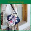 Splicing Handbag Canvas With Cute  Print And Bones Star Decorations
