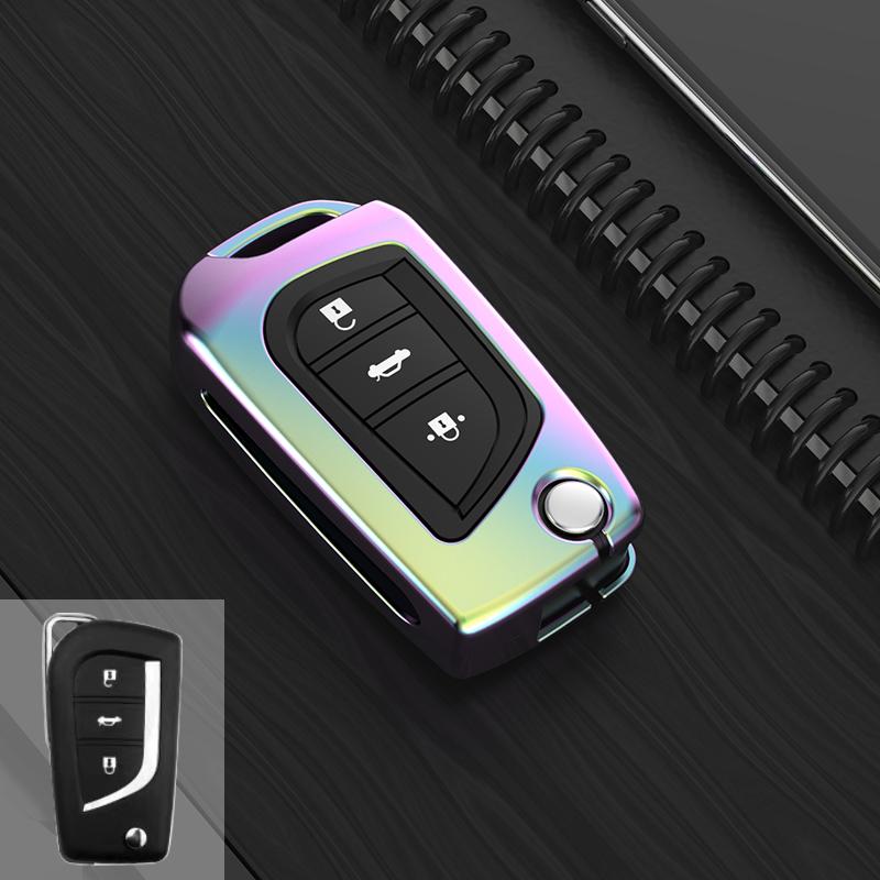 For Toyota Corolla Levin Camry Highlander Rav4 Prado Aluminium Alloy Car Key Case Cover Key Bag Shell Protector Accessories