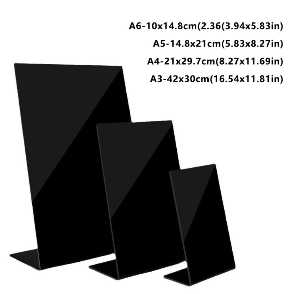 No Residue Acrylic Chalkboard Reusable Erasable Tabletop Sign A3/A4/A5/A6 Freestanding Handwritten Price List Sign School Office