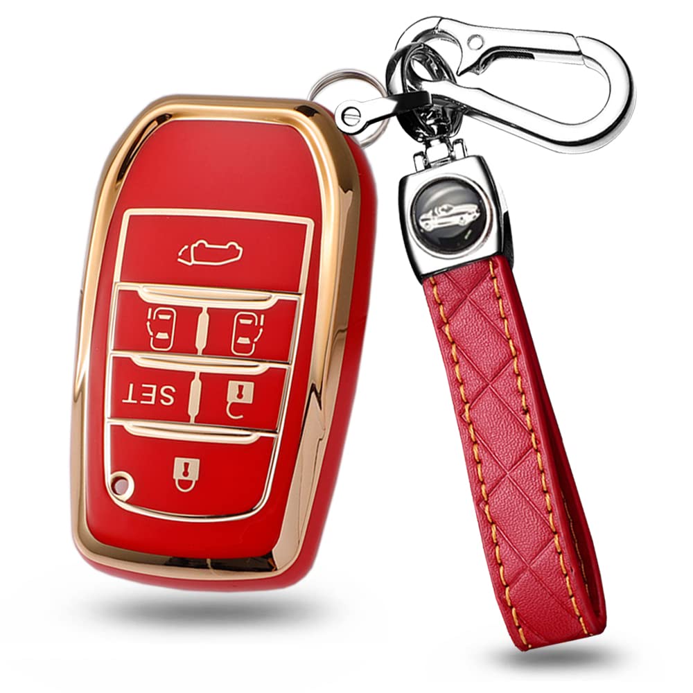 Toyota Smart Key Case, Key Cover, Key Protection, Key Holder, ABS + Natural Rubber,