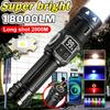 Powerful Zoomable Flashlight USB-C Rechargeable Flashlight Side UV Light Torch COB RGB Hand Light with Magnet for Camping Hiking