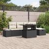 VidaXL 6-Piece Garden Sofa Set with Cushions Black Poly Rattan 3361196