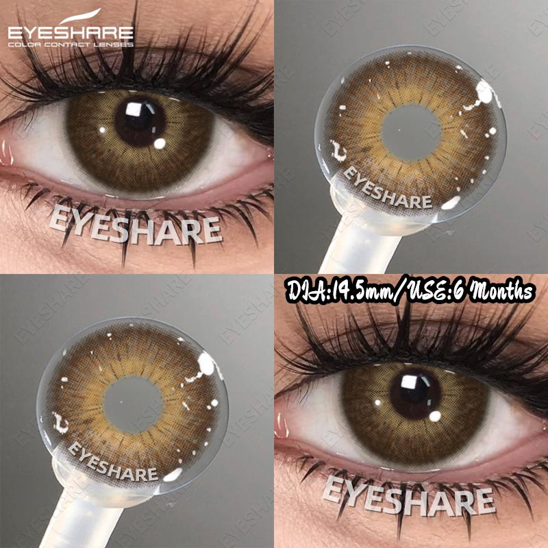 Eyeshare 2pcs NEW Natural Color Contact Lenses Fashion Blue Eyes Lenses Gray Beautiful Pupils Brown Eyes Contacts Colorful Lens