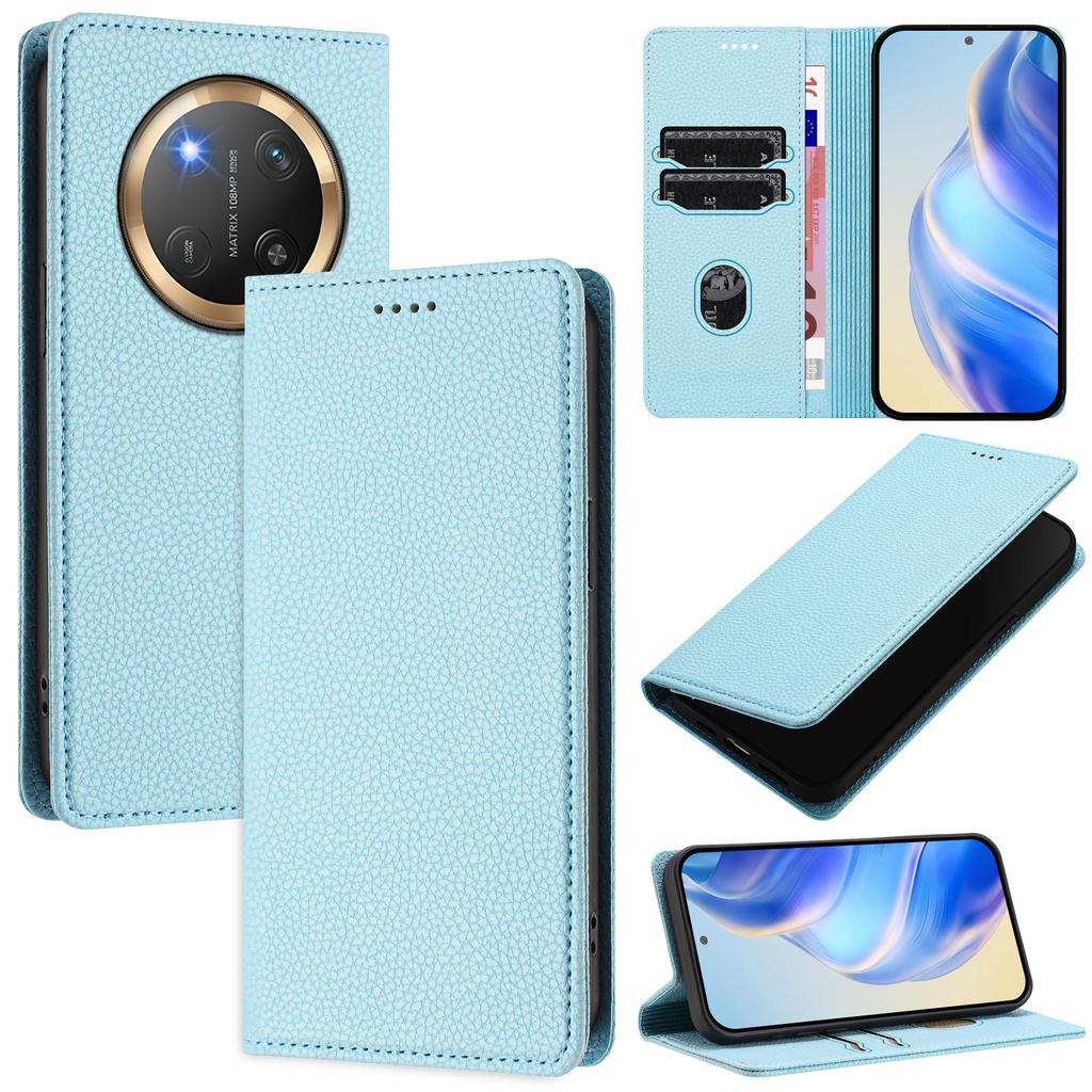 For Honor Magic7 Lite 5G/X9c 5G/X60 Pro 5G Wallet Case RFID Blocking Litchi Texture Leather Mobile Cover