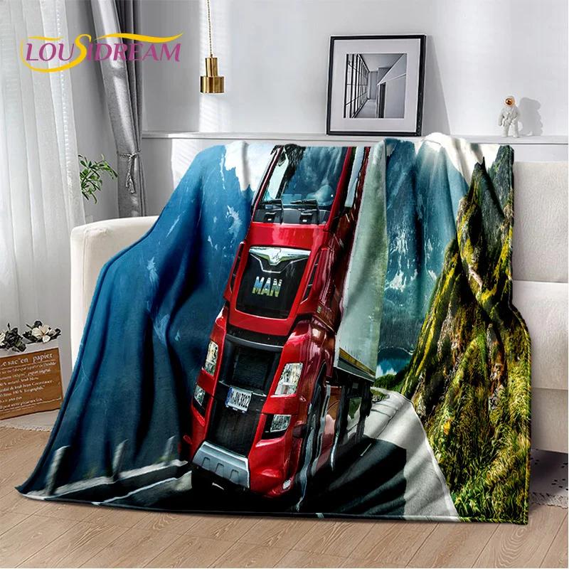 MAN Truck Lorry 3D Printing Soft Flannel Blankets,Throw Blanket Comfortable Blanket for Picnic Beds Sofa Home Bedroom Gifts Kids