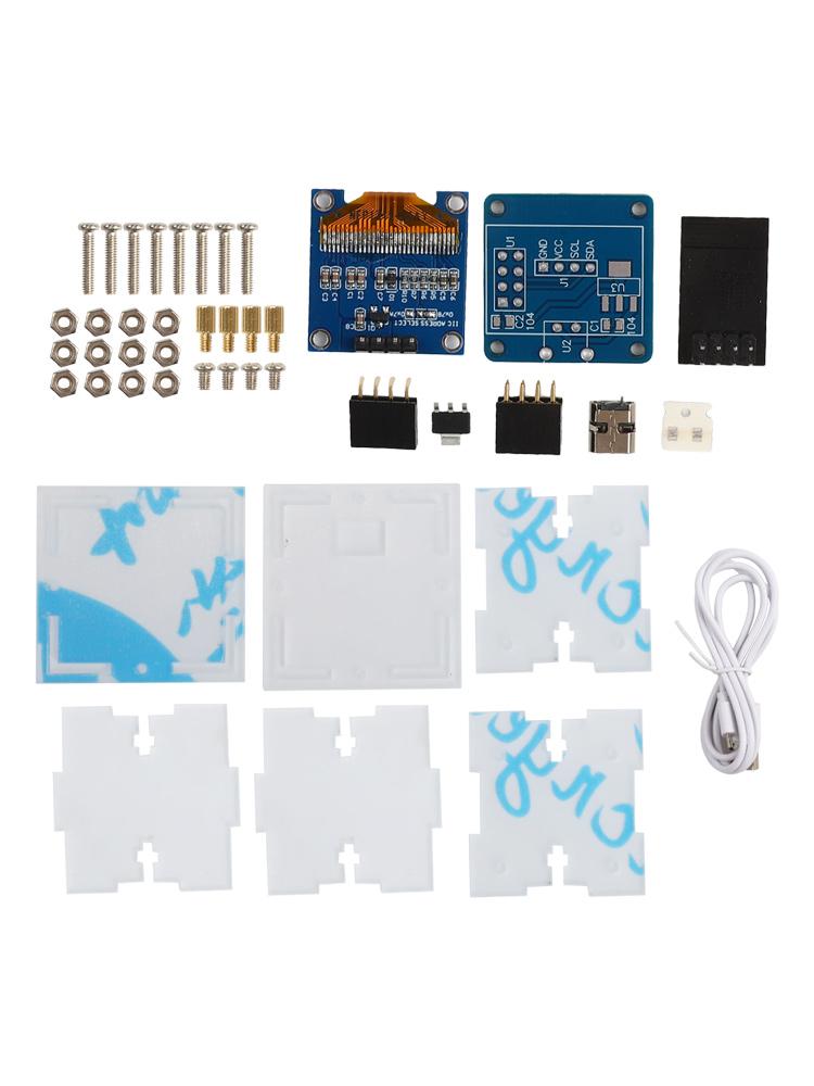Acrylic Shell DIY Electronic Kit Educational Projects 41 * 43 * 39mm Transparent Acrylic Clock Shell 5V Power Requirement