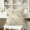 Math Formula Throw Pillow Cover Vintage Handwritten Math Print Decorative Cushion Cover For Home Decor