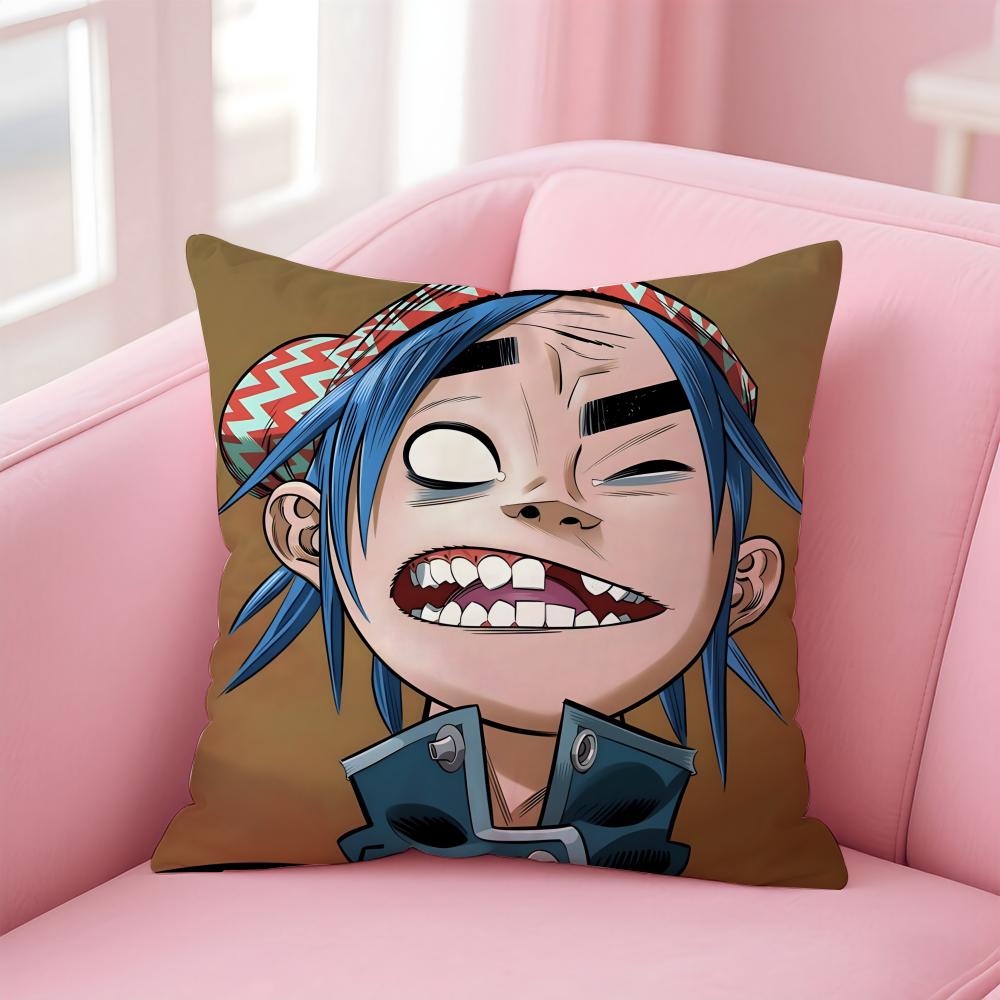 Classic Virtual British Band GGorillaz Cushion Cover Pillow Case Soft Skin Friendly Fabric Concealed Zipper