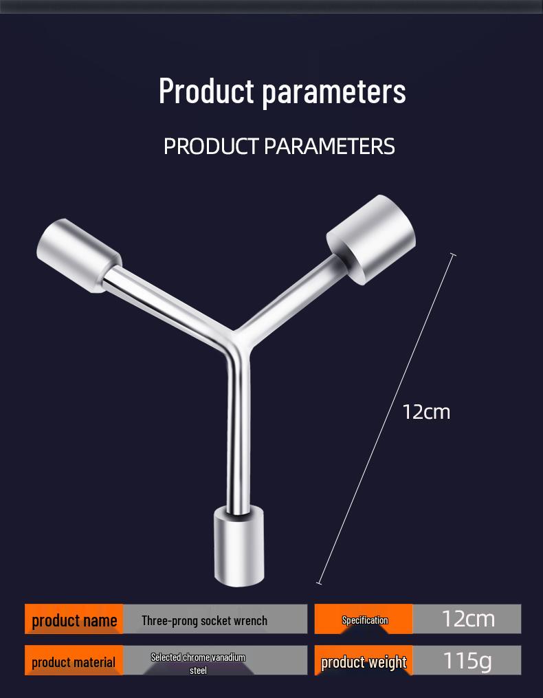 Three-Pronged Pulsator Core Wrench for Washing Machine Repair