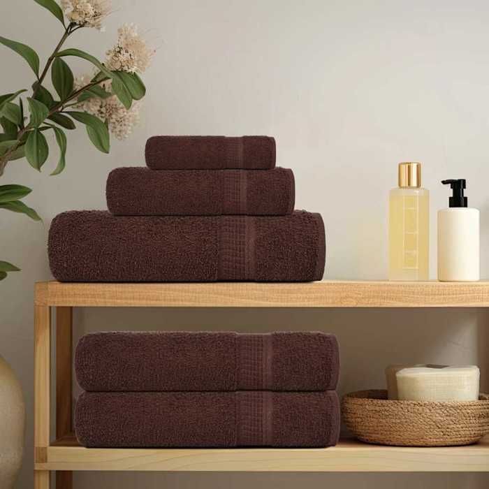 VidaXL Serviettes de bain 4 pcs marron 100x150 cm 360 g/m² 100% coton, serviette, ensemble de serviettes de bain, serviette 136765
