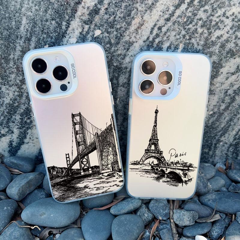 World Famous Historical Landmark Building Phone Case for Iphone 15 14 Plus Pro MAX 11 12 13 Mini Pro Max Shockproof Laser Covers