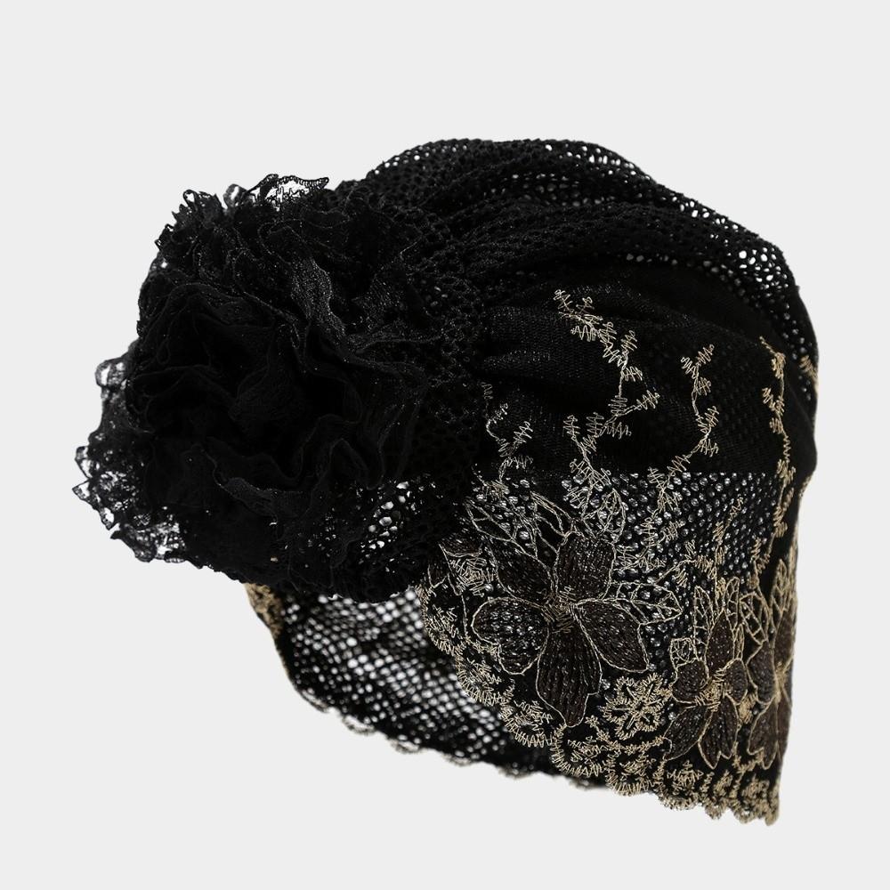 Soft Elastic Curly Hair Hat Breathable Elderly Beauty Cap Beauty Lace Curling Hat  All-match