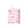 5PCS Sweet Pink Paper Gift Bags White Bow Handheld Design Candy Tote Bag Paper Material Bow Themed Gift Packing Bags