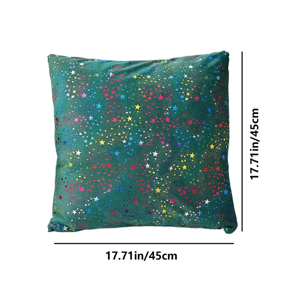 

Christmas Pillowcase 18x18 Pentagram Pillowcase Decoration Festive Cushion Cover For Home Farmhouse Bedroom Winter Sofa Couch зелений