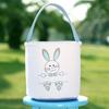 Ostergeschenk, niedliches Hasenmuster, Segeltuch-Beuteltasche, Handtasche, Korb für Mädchen und Jungen