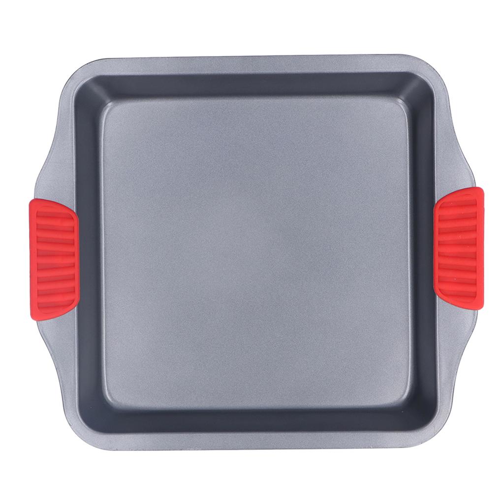 Baking Sheet Dual Red Silicone Handle Inadhesive Coating Carbon Steel Dishwasher Safe Deepened