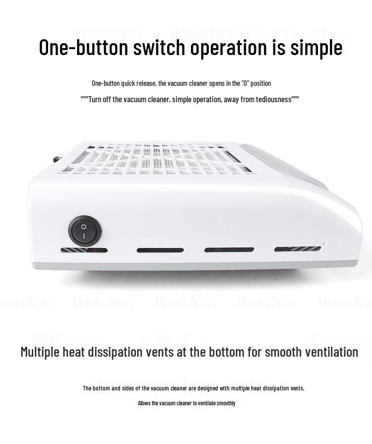 Japanese-Style Nail Vacuum Cleaner with Adjustable Speed, 80W, Includes Filter and Hand Pad