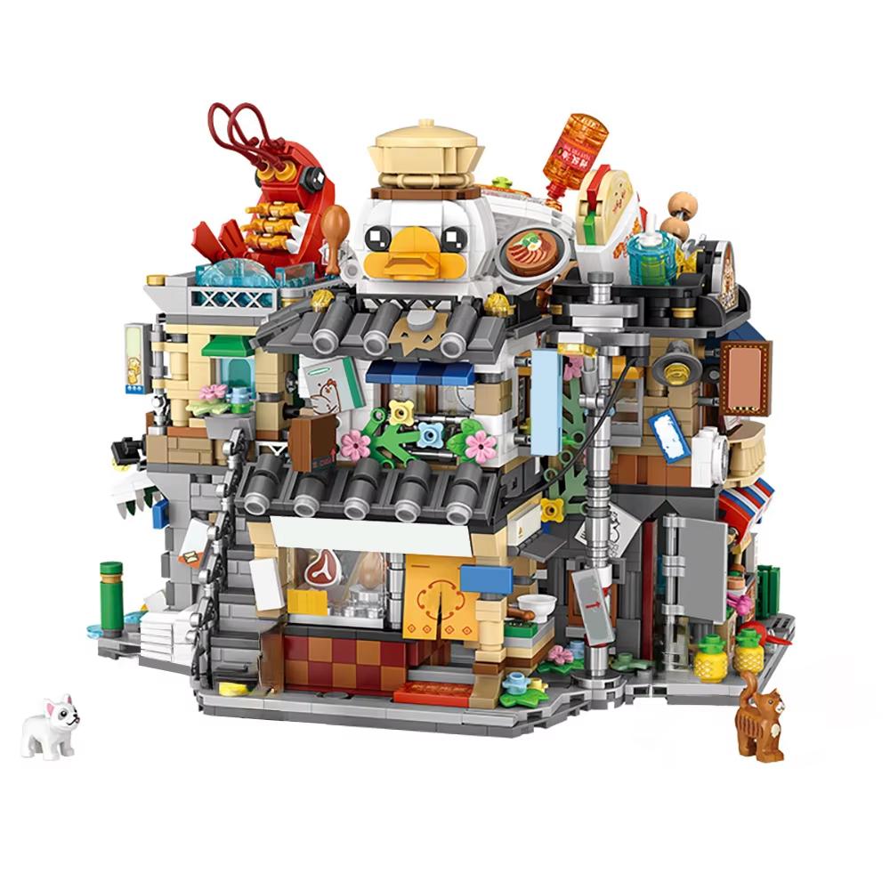 ToylinX Street View Mini Building Blocks Concentrated in Chinese Shops Models Gifts for Children Toys Rice Noodle Shops