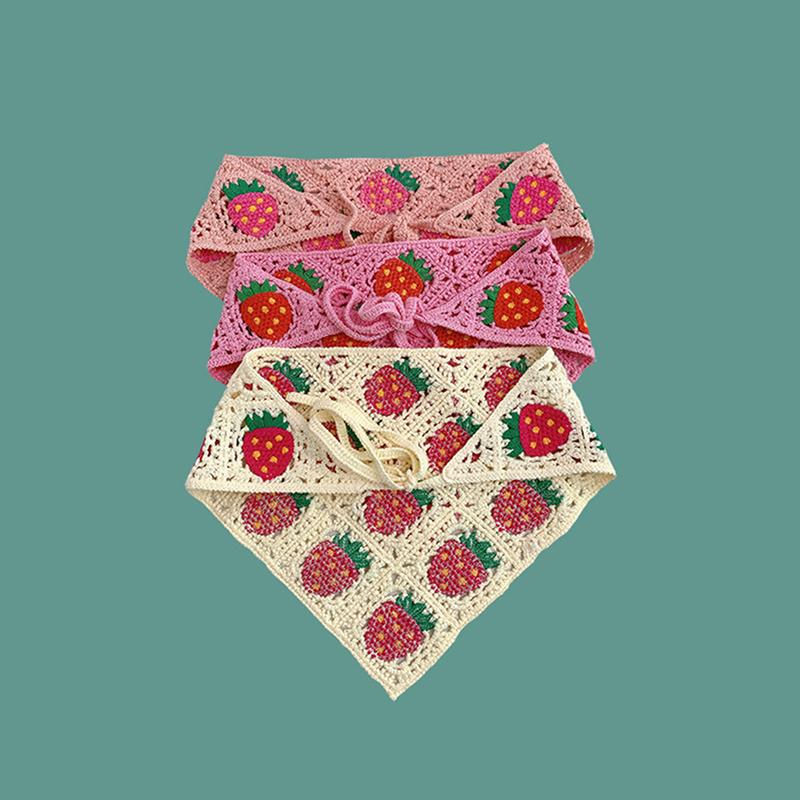 Süßes Niedliches Gestricktes Dreieck Stirnband Französischer Pastoralstil Stirnband Für Frauen Mädchen Kleine Blume Kopftuch Haaraccessoires