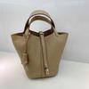 Mini Borsa a Secchiello in Vera Pelle Togo da Donna Borsa a Mano Morbida Strutturata In Vari Colori