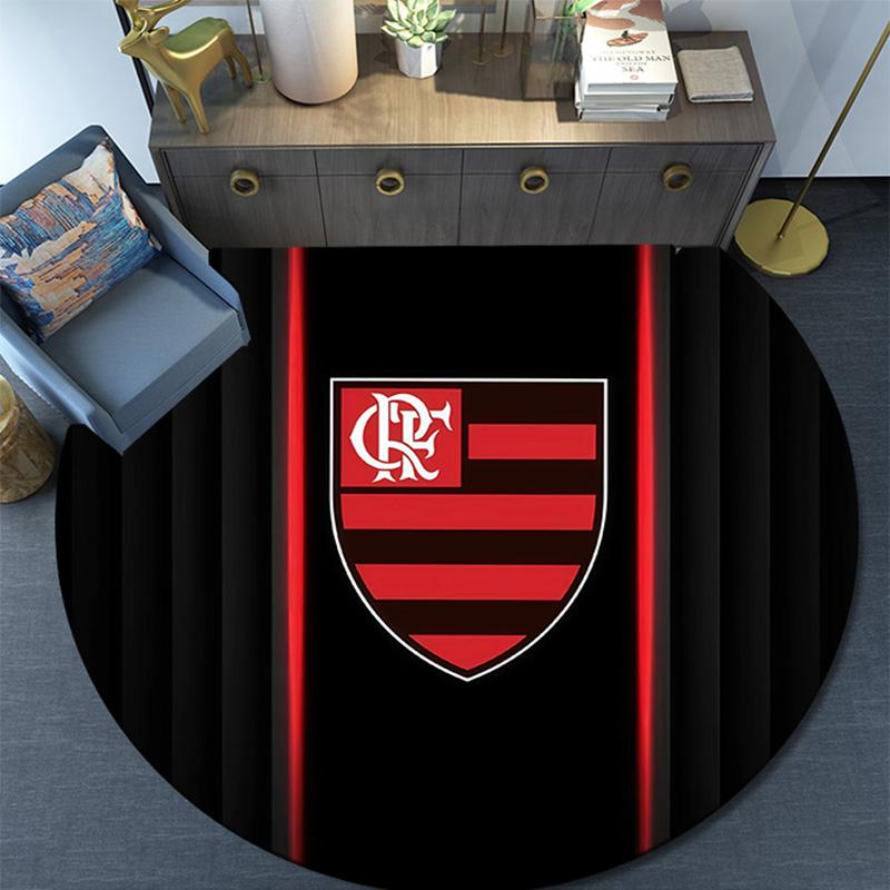 Clube De Regatas Do Flamengo Round Area Rug,Carpet Rug for Living Room Bedroom Sofa Playroom Decor,Non-slip Floor Mat