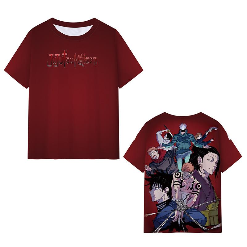 Satoru Gojo Japanese Anime Jujutsu Kaisen T-Shirts 3D Printed Summer Quick Dry Round Neck Short Sleeves for Men Polyester Do Not Fade