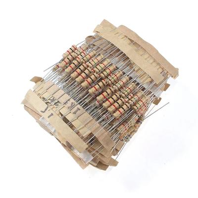 300 peças/conjunto 1W Resistor de filme de carbono 1K~820K ohm Rang Kit sortido Conjunto 5% Resistência de anel de cor 30 valores*10 peças Kit de resistores