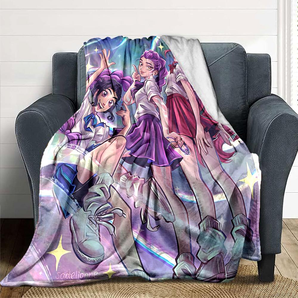 1Pc Purple Hair Hunter Blanket For Couch Bed Plush Cozy Fuzzy Blanket Super Soft Warm Blankets For Fall And Winter 0918206