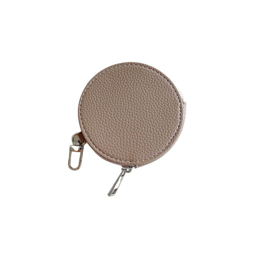 

PU Leather Round Wallet Zipper Small Storage Bag Fashion PU Leather Coin Purse Outdoor хакі