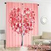 2D Flat Printing  JIT 2pcs   Curtains (Without Rod) Heart Blossom Minimalist Modern Curtains Polyester Easy Install Curtains
