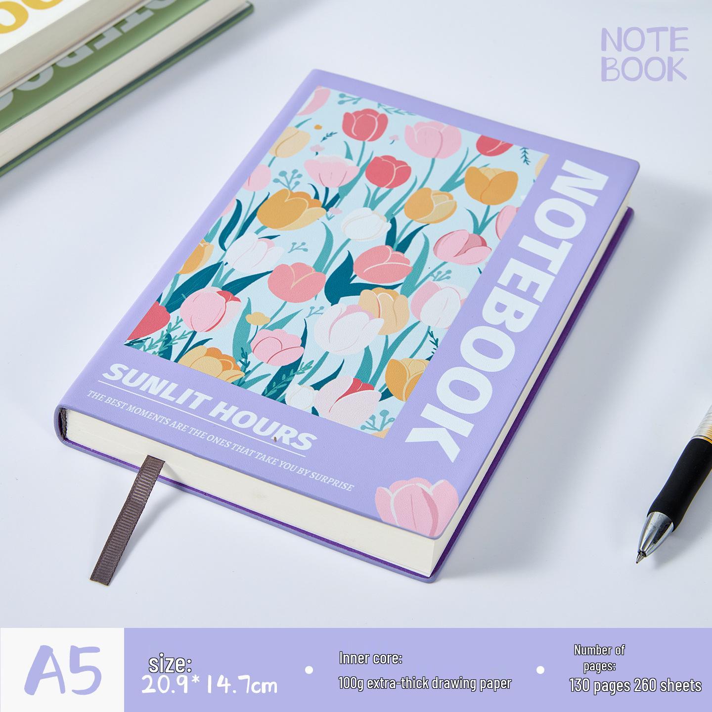 

Hand-Painted Floral A5 Notebook - Customizable High-Value Journal with Logo Printing Capability