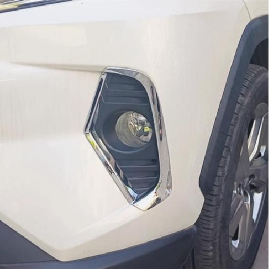 Chrome ABS Front Fog Lamp Light Cover Trim 2Pcs Fits For TOYOTA RAV4 -2025