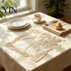 Heat Resistant Table Pads for Kitchen Floral Embroidered Placemat, Insulation Mat with Beads, Placemats Countertops Retro Decorative Coaster