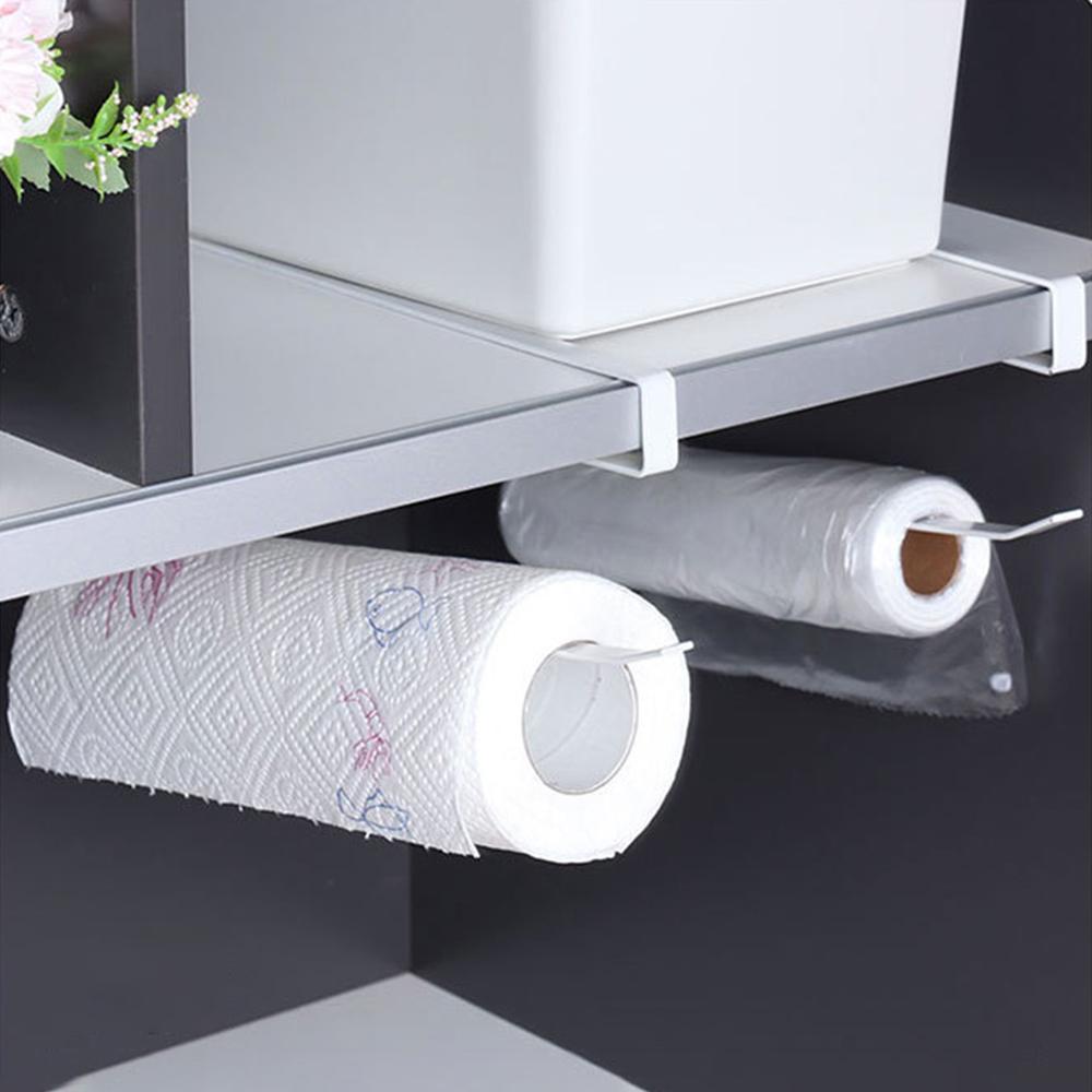 Random Special Kitchen Paper Towel Hanging Rack Cabinet Without Drilling Towel Hook Ironware Storage Shelf For Napkins Cup Holders 5