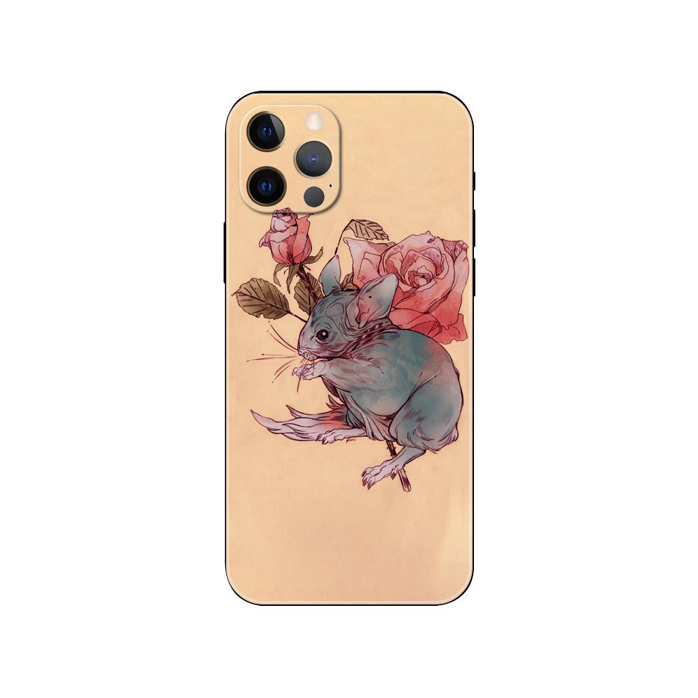 Cute Cartoon Chinchilla phone case for iphone 5 5s 2020se 6 6s 7 8 plus x 10 XR XS 11 12 13 mini pro MAX black tpu back cover