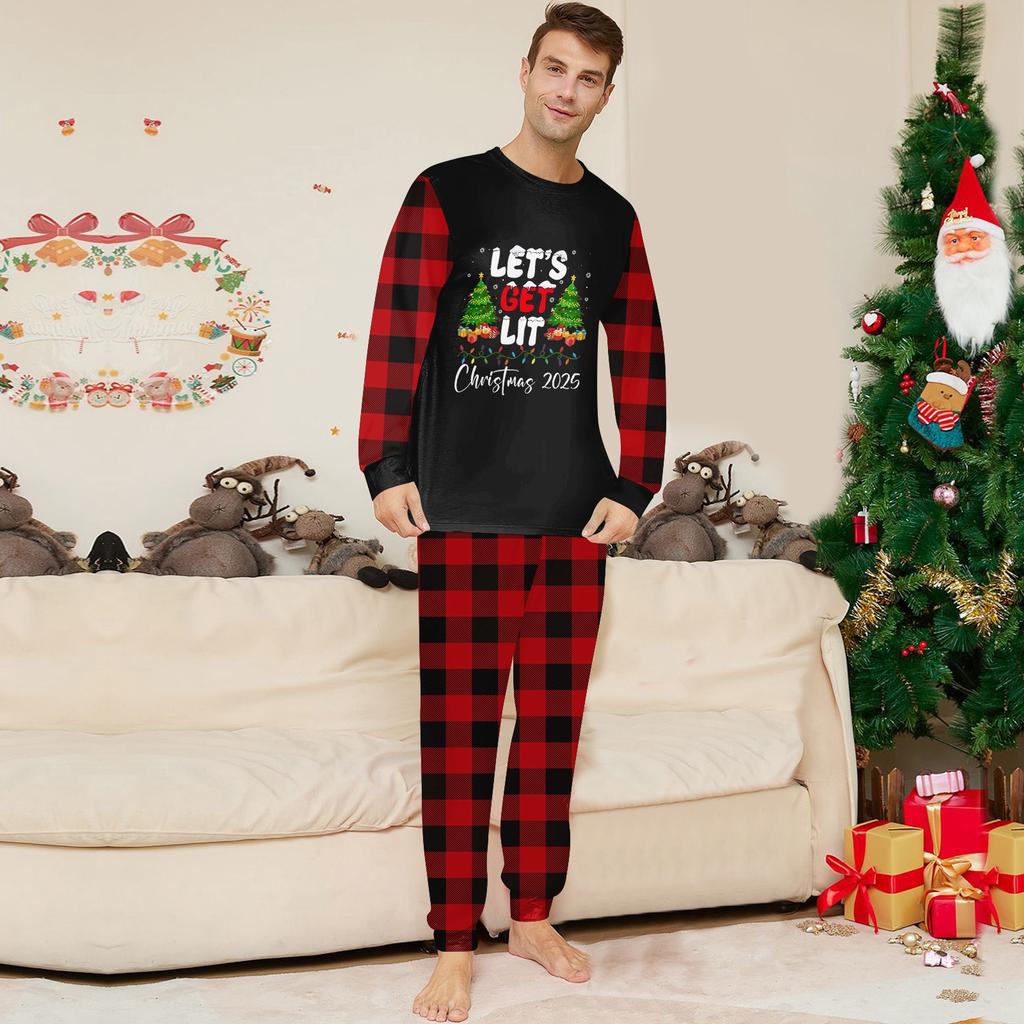 Christmas Family Matching Sets Pajamas, Loungewear Outfits,Family Matching Long Sleeve Tops+Pants Set