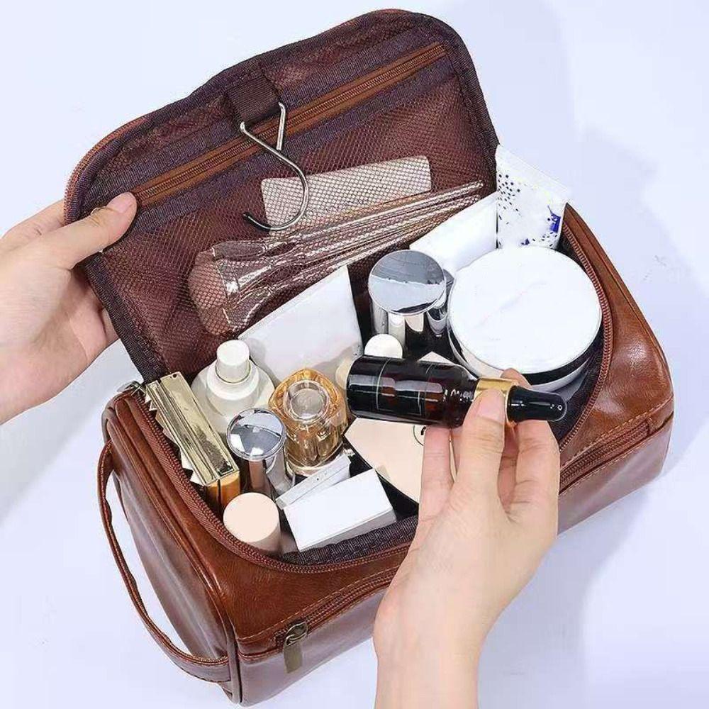 With Handle Cosmetic Storage Bag Waterproof Makeup Pouch Durable Men Toiletry Bag  Men