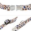 Hundehalsbänder Leine Verstellbare Haustierhalsbänder für Kleine Mittelgroße Große Hunde und Katze, Canvas Leopardenmuster Halsband Weich und Bequem