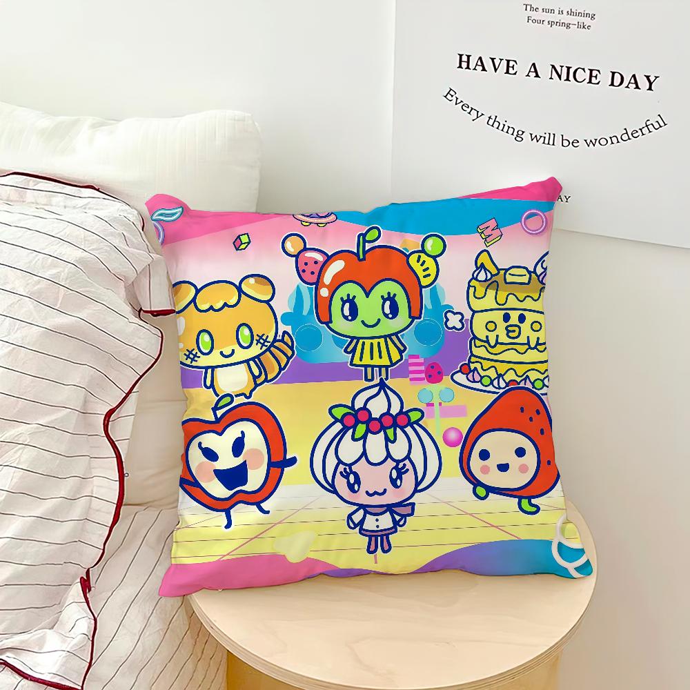 Funny Carton T-Tamagotchi Kuchipatchi Cushion Cover Soft Pillow Case for Sofa Living Room Home Office Decor Protective Covers
