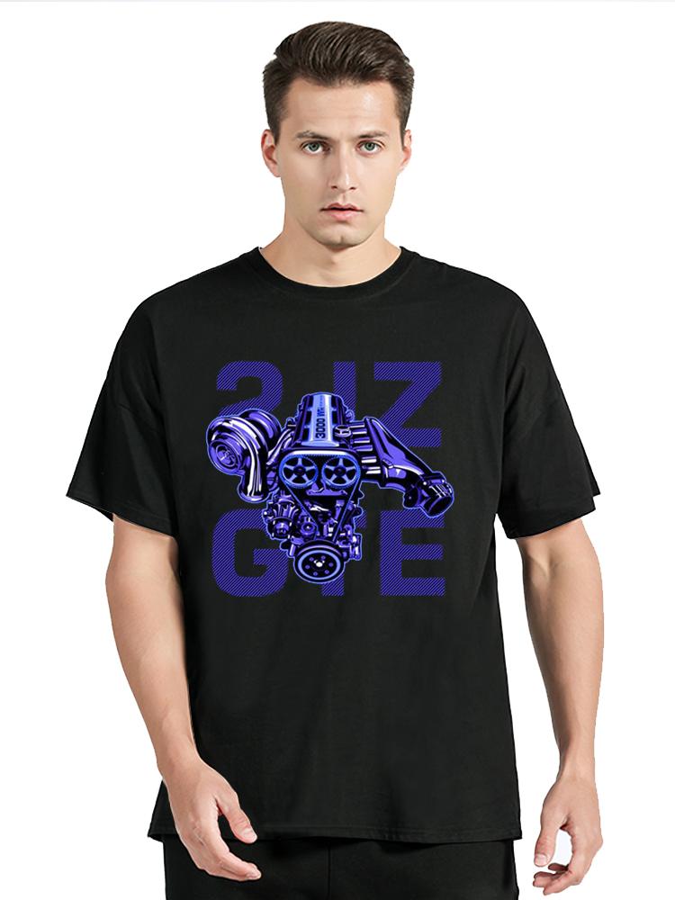 Japan Car 2JZ Engine Turbo Tuning JDM TShirt Summer Fashion Casual Cotton Graphic TShirt UnisexTops Tees Mens Clothing