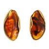 Stylish Multi Color Resin Ear Studs Stainless Steel Geometric Shaped Earrings Elegant Gold Tone Women Fashion Jewelry